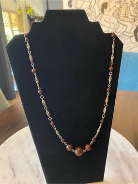 Elegant Brown Bead Necklace by